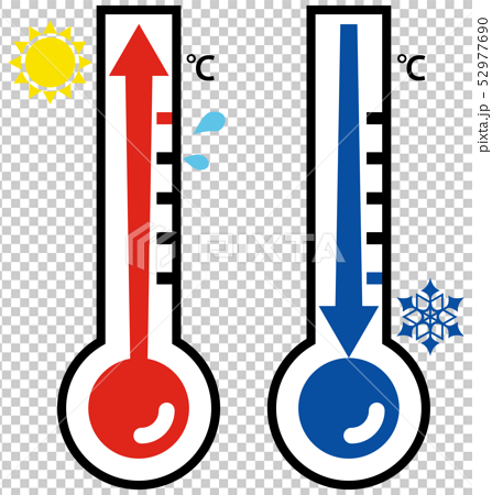 温度計 高温 低温 のイラスト素材