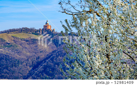 Santuario San Luca A Bologna - Sanctuary of Saint Luke Bologna - Colli Bolognesi area in spring Santuario San Luca A Bologna - Sanctuary of Saint Luke Bologna - Colli Bolognesi area in spring 52981409