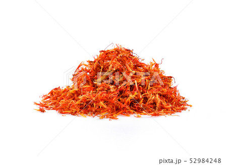 Safflower dried on white background Safflower dried on white background 52984248