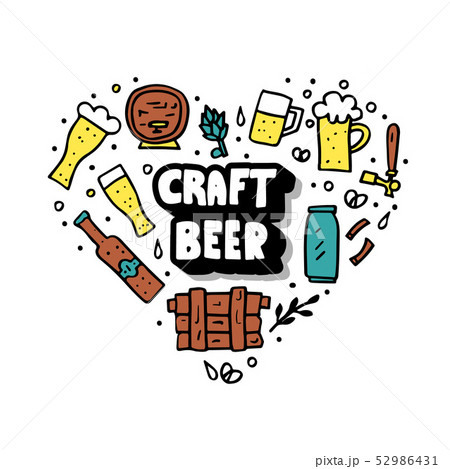 Craft beer elements set. Vector illustration. Craft beer elements set. Vector illustration. 52986431