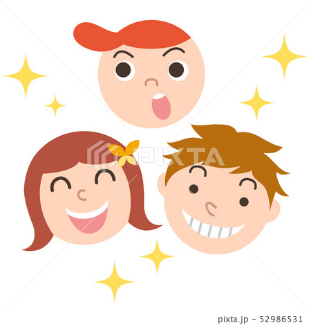 人物／子供3人の顔 52986531