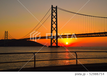 夕景 明石海峡大橋 夕景 明石海峡大橋 52986754