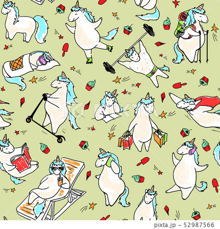 Seamless pattern with unicorns Seamless pattern with unicorns 52987566