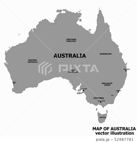 Map Of Australia. Vector - Stock Illustration [52987781] - Pixta