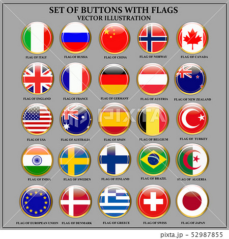 Set of banners with popular flags. Vector. 52987855