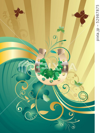 Gold and Green Shamrock Background Gold and Green Shamrock Background 52987875