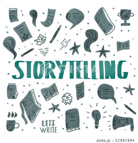 Storytelling handwritten vector lettering. Storytelling handwritten vector lettering. 52987894