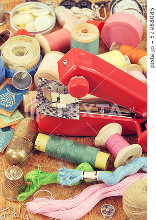 Retro sewing machine and sewing tools Retro sewing machine and sewing tools 52988085