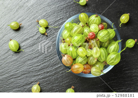ripe gooseberry top view 52988181