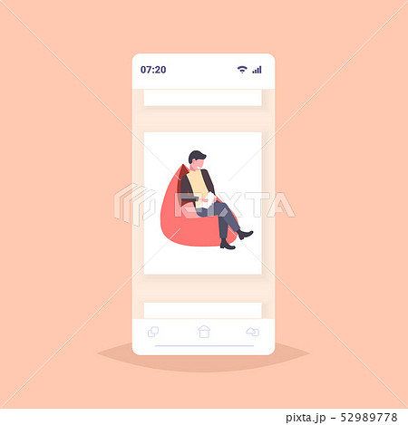 businessman freelancer sitting at armchair business man using tablet freelance co-working concept 52989778