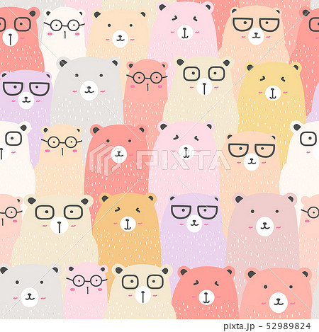 Seamless pattern with cute bear background. Seamless pattern with cute bear background. 52989824