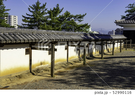 島根県松江市　松江城　塀と中櫓　狭間 52990116