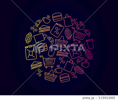 graphic element with pattern in shape of circle 52992880