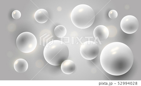white 3d spheres abstract background of pearls 52994028