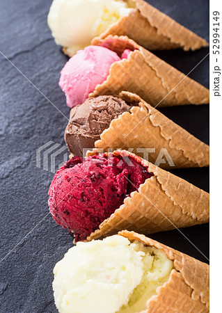 Ice cream waffle cones 52994149