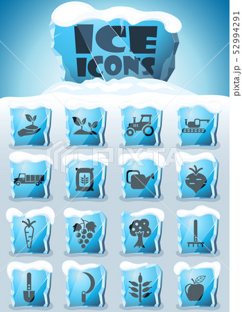agricultural icon set 52994291
