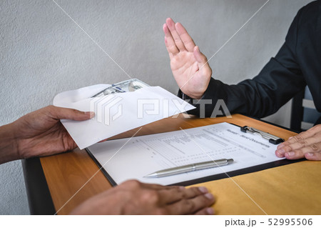 Anti bribery and corruption concept, Business man 52995506