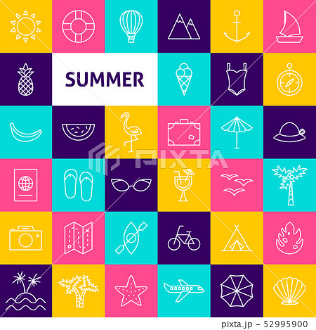 Vector Summer Line Icons 52995900