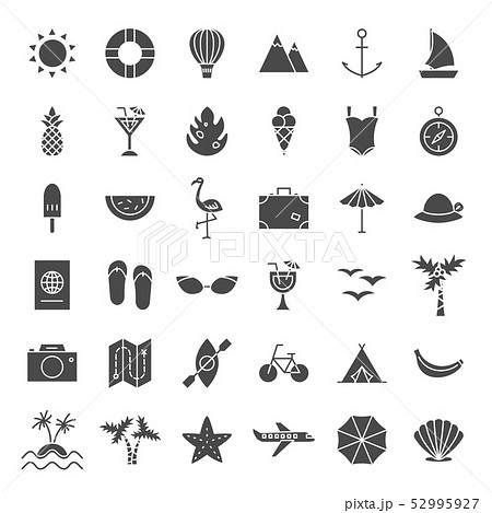 Summer Travel Solid Web Icons 52995927