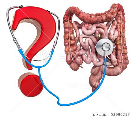 Human intestines with question mark Human intestines with question mark 52996217