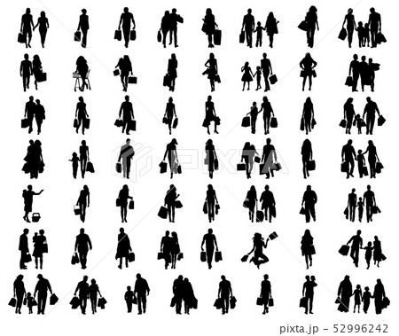 Silhouettes of people in the shopping  52996242