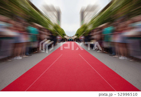 classic red carpet with perspective. classic red 52996510