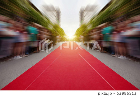 classic red carpet with perspective. classic red 52996513