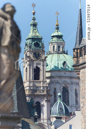 The church tower and clock tower of the Prauge 52997014