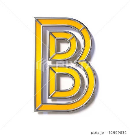 Orange metal wire font Letter B 3D 52999852