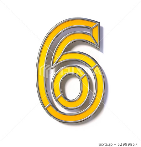 Orange metal wire font Number 6 SIX 3D Orange metal wire font Number 6 SIX 3D 52999857