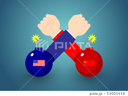 Arm wrestling Business Hand with bomb of America 53005439