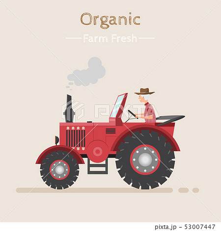 Agricultural work on a field with tractor. 53007447