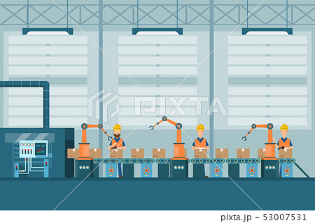 smart industrial factory in a flat style with smart industrial factory in a flat style with 53007531
