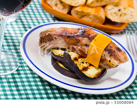 Roasted pork rib with cheese and eggplant Roasted pork rib with cheese and eggplant 53008084