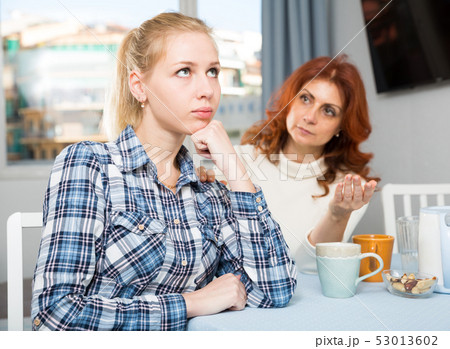 Mature mom apologizes to daughter after quarrel Mature mom apologizes to daughter after quarrel 53013602