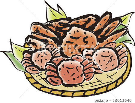 カニの盛り合わせのイラスト素材
