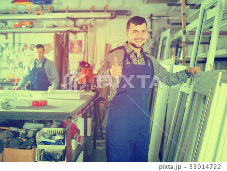 professional labours with finished PVC profiles and windows 53014722
