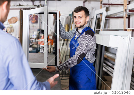 Workman showing PVC manufacturing output Workman showing PVC manufacturing output 53015046