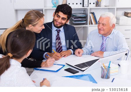 Managers are writing financial reports 53015618
