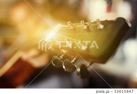 Illustration of acoustic guitar close-up in studio Illustration of acoustic guitar close-up in studio 53015847