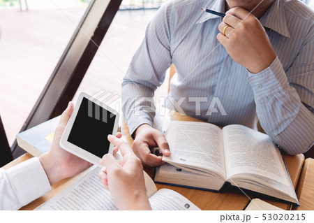 education and school concept, students campus 53020215