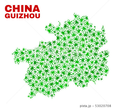 Marijuana Leaves Mosaic Guizhou Province Map Marijuana Leaves Mosaic Guizhou Province Map 53020708