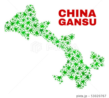 Marijuana Leaves Mosaic Gansu Province Map Marijuana Leaves Mosaic Gansu Province Map 53020767