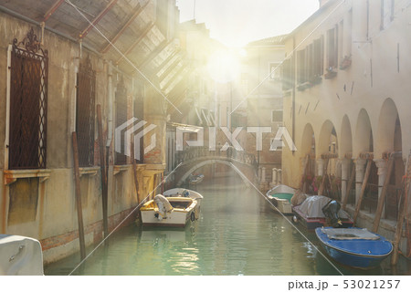 Bridge over canal Rio Della Maddalena. Venice. Bridge over canal Rio Della Maddalena. Venice. 53021257