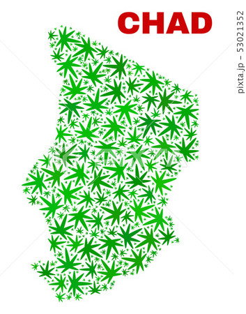 Cannabis Leaves Mosaic Chad Map 53021352