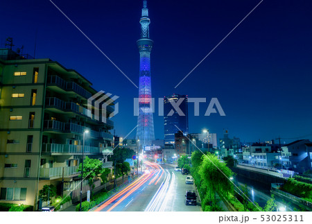 東京スカイツリー アメリカ合衆国の国旗をイメージした特別ライティング 東京スカイツリー アメリカ合衆国の国旗をイメージした特別ライティング 53025311