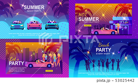 Colorful Banners Set Inviting to Summer Adventure 53025442