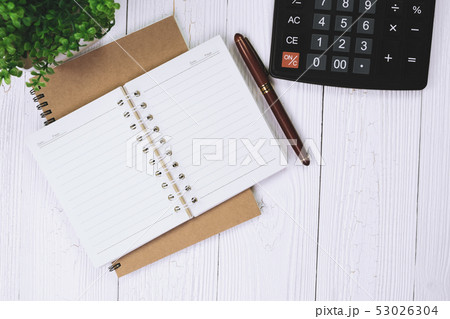 Fountain pen or ink pen with notebook paper and Fountain pen or ink pen with notebook paper and 53026304