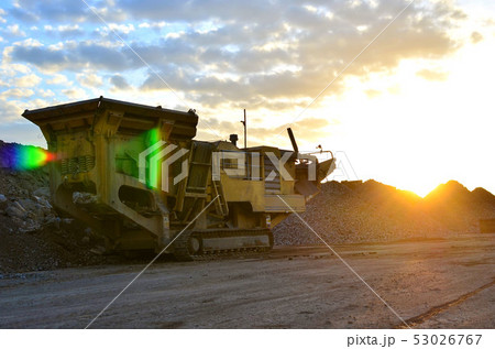 Mobile Stone Crusher Machine by the Construction Site or Mining Quarry for  Crushing Stock Image - Image of belt, machine: 156782043