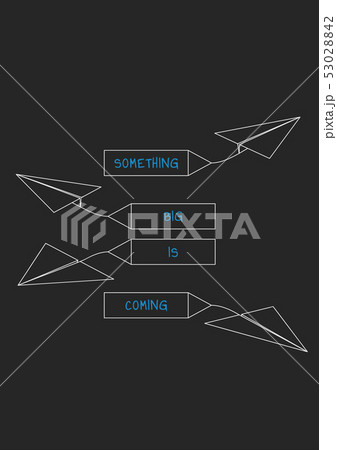 something big is coming with a folded paper boat 53028842